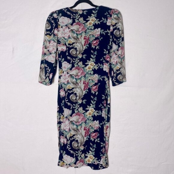 Vintage Honey Fashions Romantic Floral Cottagecore Dress With Lace Collar - Picture 2 of 13